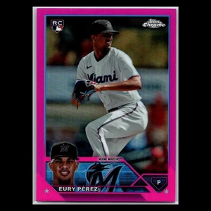 2023 Topps Chrome Update - #USC100 Eury Perez RC Pink Refractor - Miami Marlins - Picture 1 of 2