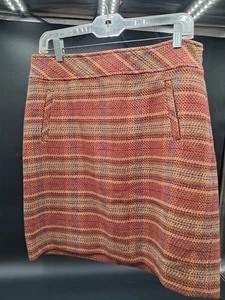 Talbots 6P Damen Wollrock kariert gefüttert Taschen seitlicher Reißverschluss Qualität 19" Länge - Bild 1 von 8