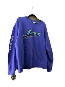 Vintage Utah Jazz Sweatshirt 3XL Tall NBA Purple Sweater - Picture 1 of 5