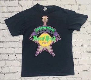 Vintage 90s Hard Rock Cafe Houston T Shirt Made in USA Sz Medium Single Stitched - Picture 1 of 7