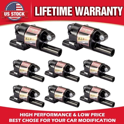 8-Pieces UF414 Round Ignition Coils for 2007–2016 GMC Sierra 1500, 2500, 3500 V8 - Image 1 of 4