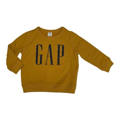 Baby GAP Toddler Crewneck Sweatshirt Size 18-24 months Mustard Navy Blue Logo - Image 1 of 4