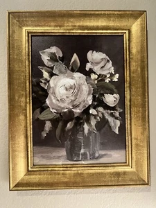 Threshold Studio McGee 11 X 14 Vintage Moody Floral Wall Canvas Gold Frame - Picture 1 of 8