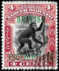 1901 North Borneo , Sc#108🔥 BRITISH PROTECTORATE used VF Orangutan - Picture 1 of 1