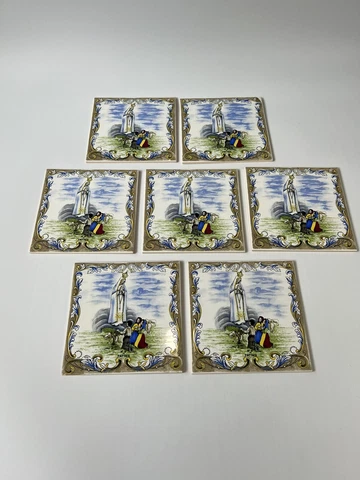 Our Lady of Fatima Lot 7 Ceramic Tile Art Wall Panel Mural Decor Made Portugal Cover