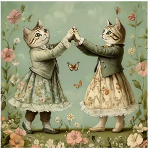 Kit punto de cruz - gatos bailarines vintage - Imagen 1 de 1