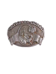 Mens Brass Belt Buckle National Guard Air Force Army Military Vtg. 82 Bergamot - Picture 1 of 5