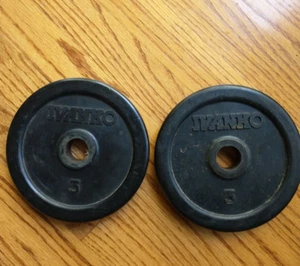 Lot of two Ivanko 5 lbs Rubber Encased Steel Weight Plates / 1.1" hole - Picture 1 of 1