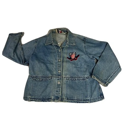 Не связывайтесь с Texas джинсовой ткани куртка синий женщин средний хлопок вышитый бисером - Изображение 1 из 4