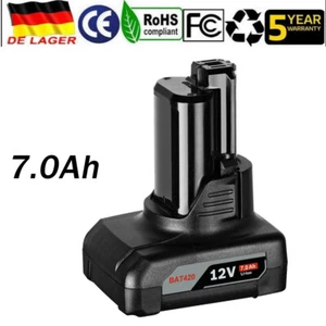 Neu 12V 7.0Ah Für Bosch GBA Akku BAT411 2607337302  Li-ion GSR GDR GSA BAT412 DE - Bild 1 von 1