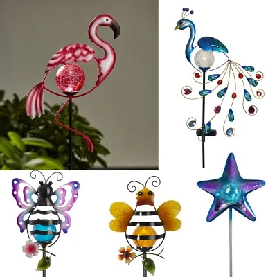 Solar LED Gartenstab SICILY Glas-Kugel Tiere Solarstab Solarleuchte Deko Garten - Bild 1 von 2