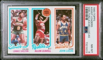 SEXY PSA 8 SHELTON LEAVELL JOHN LUCAS 1980 TOPPS NBA 96 104 231 GRADED NBA TPHLC - Image 1 of 2