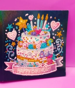 Finished Diamond Art - Sparkling Birthday Card with White Envelope - Picture 1 of 4