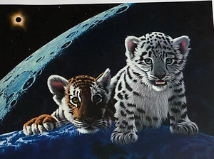 Baby Tigers Total Eclipse Cross Stitch Pattern 2006 Heaven and Earth Designs New - Picture 1 of 8