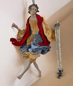 Angelo 29 Cm Presepe Napoletano Arte presepiale celestiale design - Foto 1 di 7
