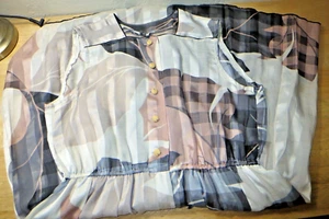 Mode de Madam Robin Tokyo Sleeveless Dress Button/Zip Size M Silk Feel Stretch - Picture 1 of 20