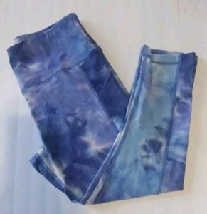 Leggings recortados Vogo Athletics Tie Dye azul púrpura poli/spandex para mujer medianos - Imagen 1 de 6