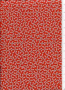 vintage 1949 peter pan records artwork ~ SINGING COWBOY HORSESHOE ~ fabric red - Picture 1 of 1