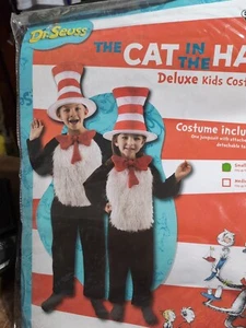 XX 13551 The Cat And Hat Deluxe Jump Suit Costume Boys By Elope - Picture 1 of 1