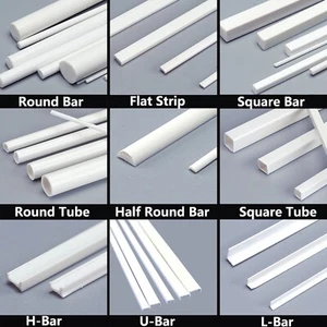 Barra in ABS tubo stirene plastica striscia/rotonda/quadrata/angoli asta fai da te modellismo costruzione - Foto 1 di 20
