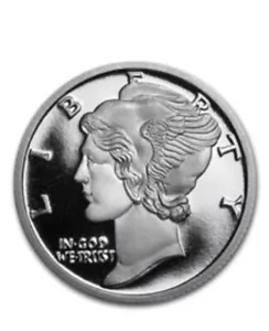 1/10 oz Silver Round - APMEX (Mercury Dime) - Picture 1 of 2