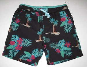 Sovereign Code Boy S/4 Board Swim Shorts Trunks Black Palm Tree Lined NWT - Picture 1 of 2