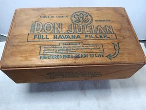 Don Julian full Havana filler cigar wooden box , made in Tampa Tabacco EMPTY - Picture 1 of 8