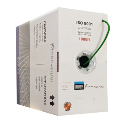 TSCables 550Mhz Cat6 Plenum 100% Solid Bare Copper UTP Ethernet Cable Green - Image 1 of 4