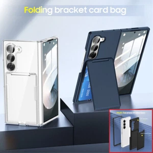For Samsung Galaxy Z Fold 7 6 5 Folding Bracket Case Cover With Card Holder Slot - Picture 1 of 23