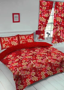 JUEGO DE ROPA DE CAMA REVERSIBLE FLORAL KING SIZE GARZA ROJA ORO - Imagen 1 de 1