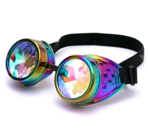 Regenbogen Steampunk Brille Retro Cyber Brille Victorian Goth Cosplay Rave - Bild 1 von 4
