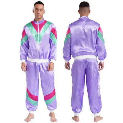 男式嬉皮服装前拉链夹克外套和慢跑裤角色扮演运动服 — 第 1/4 张图片