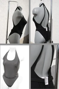 NEU 2023/24 Badeanzug (380426) Einteiler Damen Träger Gürtel Schwarz SEXY in 38 - Picture 1 of 14