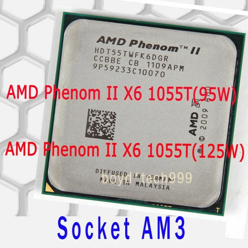 AMD Phenom II X6 1055T CPU 2.8 GHz/6M/667 MHz (95W/125W) Socket AM3 Processor - Image 1 of 1