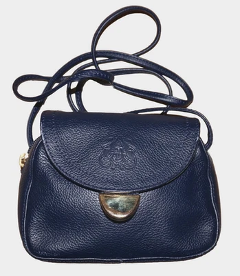 DIDIER LAMARTHE' Small Navy Blue Leather Crossbody Shoulder Bag 4x6 FRANCE - Image 1 of 4