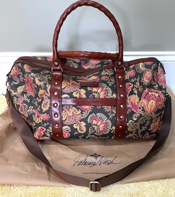 Patricia Nash Milano Weekender Duffel Bag In Floral Paisley - Patina Coated - Image 1 of 4