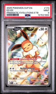 Pokémon SVP 2025 Black Star Promo Prismatic Evolutions ETB #173 EEVEE PSA 9 - Imagen 1 de 3