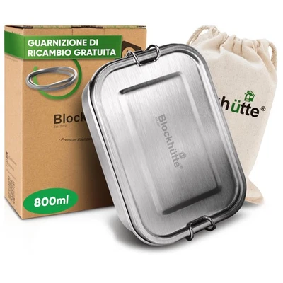 Lunch Box Bambini con 3 Scomparti Flessibili I 800ml I Schiscetta Pranzo Porta - Immagine 1 di 4