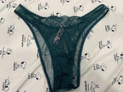 NWT Victoria's Secret Dream Angels Lace Brazilian Panty Green XLarge - Image 1 of 3
