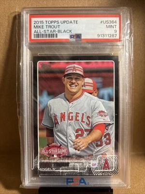 2015 Topps Update All-Star Mike Trout #US364 Black /64 PSA 9 POP 6 - Image 1 of 3