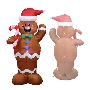 5 Fuß Aufblasbare Lebkuchen Riesig Beleuchtet Aufblasbar Dekoration Weihnachten Urlaub - Bild 1 von 11
