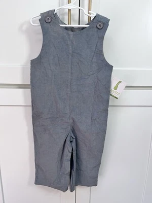 NWT Zuccini Gray Corduroy Boys Sz 3T Longall Boutique Cotton Sleeveles 1 Piece - Image 1 of 4