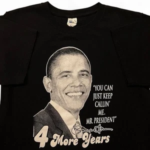 Camiseta Barack Obama Yunque Hombre L Algodón Negro "4 Años Más" Sr. Presidente - Imagen 1 de 6