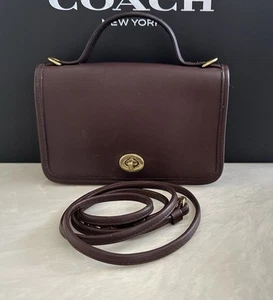 COACH VINTAGE CASINO BAG MAHOGANY BROWN LEATHER TOP HANDLE 9924 USA - Picture 1 of 19