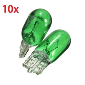 10 x 501 GREEN SIDE LIGHT PUSH IN CAR CAPLESS NUMBER PLATE BULBS W5W 12V 5W - Picture 1 of 6