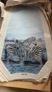 OK LIGHTING TOUCH LAMP REPLACEMENT GLASS 1 Panel Zebras - Picture 1 of 2