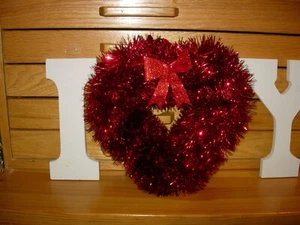 VALENTINE "I LOVE (TINSEL HEART) YOU"--9 1/2" HIGH LETTERS-#V3 - Picture 1 of 24