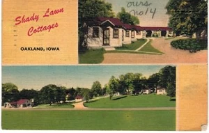 Postcard IA Oakland Shady Lawn Cottages 1952 - Picture 1 of 2