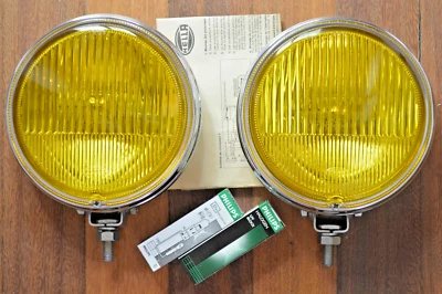 Vintage NOS HELLA 142 ZNH5 YELLOW FOG LIGHTS Porsche 911 Mercedes BMW 2002 - Изображение 1 из 4