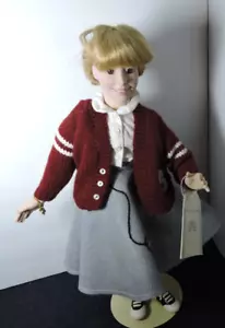 Princeton Gallery 1950's dressed porcelain doll with poodle skirt and sweater - Picture 1 of 11